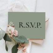 Boho Rustic Sage Green Wedding RSVP Kaartje