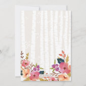 Boho Rustic Spring Birch Woodland Baby shower Kaart (Achterkant)