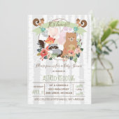 Boho Rustic Spring Birch Woodland Twins Douche Kaart (Staand voorkant)