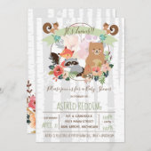 Boho Rustic Spring Birch Woodland Twins Douche Kaart (Voorkant / Achterkant)