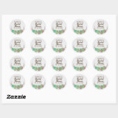 Boho Rustic Succulent Vrijgezellenfeest Favor Stic Ronde Sticker (Vel)