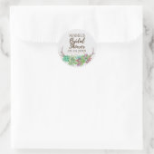 Boho Rustic Succulent Vrijgezellenfeest Favor Stic Ronde Sticker (Tas)