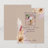 Boho Rustic Summer Pampas Grass Wedding Save The Date (Voorkant / Achterkant)