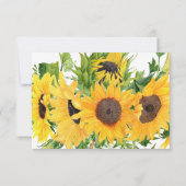 Boho Rustic Sunflower Summer Bouquet RSVP Kaartje (Achterkant)