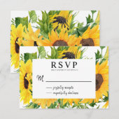 Boho Rustic Sunflower Summer Bouquet RSVP Kaartje (Voorkant / Achterkant)
