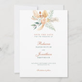 Boho Rustic Terracotta Wedding Save the Date Kaart (Voorkant)