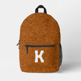 Boho Rustic Textured Wood bruin gepersonaliseerd Bedrukte Rugzak