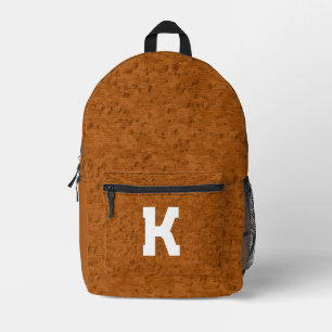 Boho Rustic Textured Wood bruin gepersonaliseerd Bedrukte Rugzak