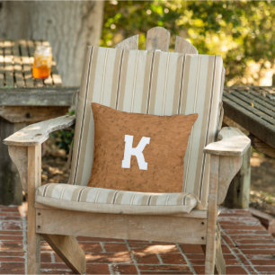 Boho Rustic Textured Wood bruin gepersonaliseerd Buitenkussen