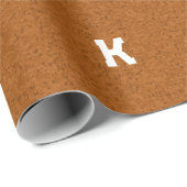 Boho Rustic Textured Wood bruin gepersonaliseerd Cadeaupapier (Rol Hoek)