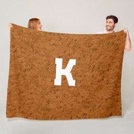 Boho Rustic Textured Wood bruin gepersonaliseerd Fleece Deken