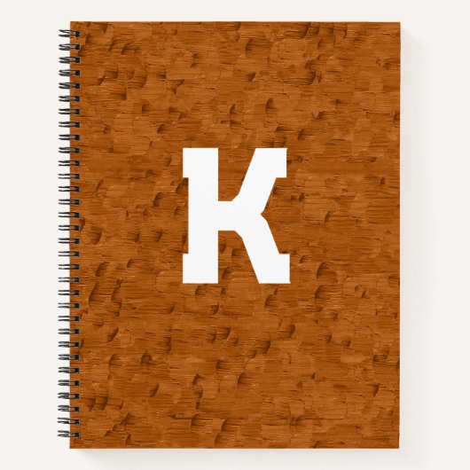 Boho Rustic Textured Wood bruin gepersonaliseerd Notitieboek (Voorkant)