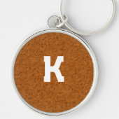 Boho Rustic Textured Wood bruin gepersonaliseerd Sleutelhanger (Voorkant)