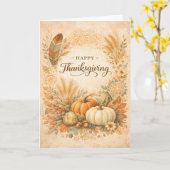 Boho Rustic Thanksgiving Pompoen Oogst Kaart (Gele Bloem)