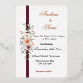 Boho Rustic trouwuitnodiging Folie Uitnodiging (Voorkant)