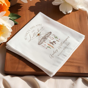 Boho Rustic Wagon Wheel Mobile Western Baby shower Servet