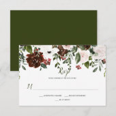 Boho Rustic Waterverf Bloemstuk RSVP Kaartje (Voorkant / Achterkant)