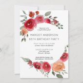 Boho rustic waterverf floral party call kaart (Voorkant)