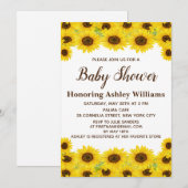 Boho Rustic Waterverf Sunflower Cute Baby shower Kaart (Voorkant / Achterkant)