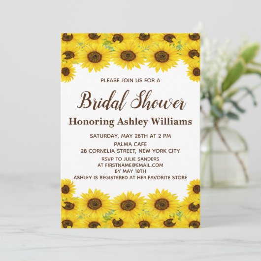 Boho Rustic Waterverf Sunflower Vrijgezellenfeest Kaart (Staand voorkant)