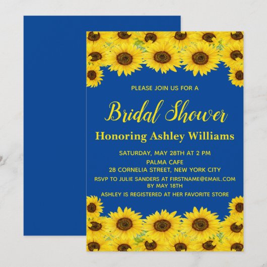 Boho Rustic Waterverf Sunflower Vrijgezellenfeest Kaart (Voorkant / Achterkant)