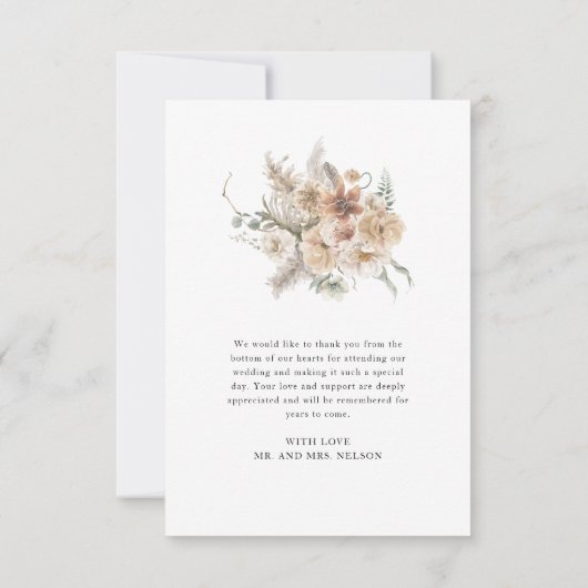 Boho Rustic Wedding Bedankt (Achterkant)