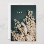 Boho Rustic Wedding Forest Green Dried Floral Boho Kaart (Achterkant)