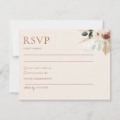 Boho Rustic Wedding RSVP Kaart Briefkaart Enclosur (Voorkant)