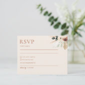 Boho Rustic Wedding RSVP Kaart Briefkaart Enclosur (Staand voorkant)