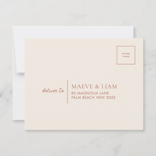 Boho Rustic Wedding RSVP Kaart Briefkaart Enclosur (Achterkant)