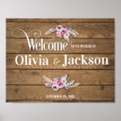 Boho Rustic Wedding Sign Poster (Voorkant)