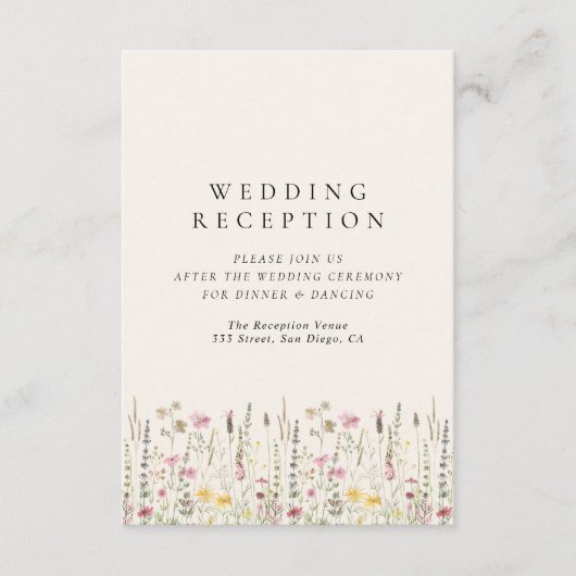 Boho Rustic Wedding with Wildflowers Informatiekaartje (Voorkant)