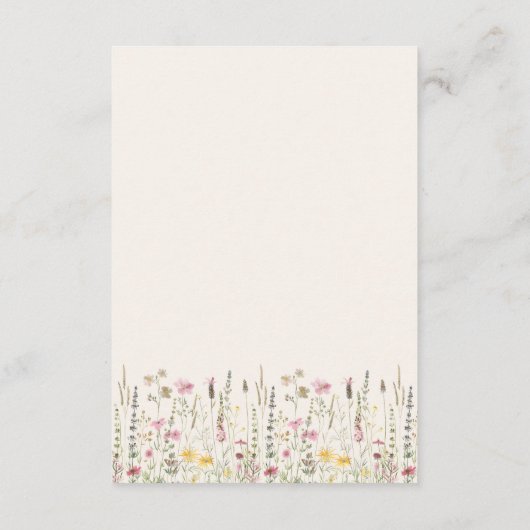 Boho Rustic Wedding with Wildflowers Informatiekaartje (Achterkant)