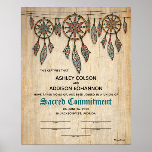 Boho Rustic WeddingCertificate Poster