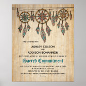 Boho Rustic WeddingCertificate Poster (Voorkant)