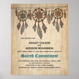 Boho Rustic WeddingCertificate Poster
