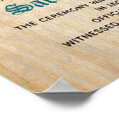 Boho Rustic WeddingCertificate Poster (Hoek)