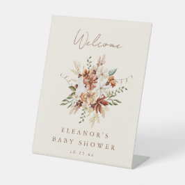 Boho Rustic Weide Bloemen Bruids Bruiloft Feest We Reclamebord Met Voetstuk