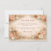 Boho Rustic Western Bridal Shower Bedankkaart (Voorkant)