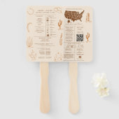 Boho Rustic Western Cowboy Huwelijksinfographic Handwaaier (Voorkant en achterkant)