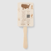 Boho Rustic Western Cowboy Huwelijksinformatiegraf Handwaaier (Achterkant)