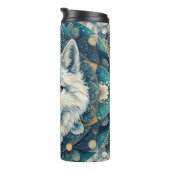 Boho Rustic White Wolf Mandala Thermosbeker (Geroteerd rechts)