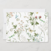 Boho Rustic Wildbloemen Foto van Baptisme Kaart (Achterkant)