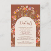Boho Rustic Wildflower Arch Wedding Details Informatiekaartje (Voorkant)