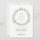 Boho Rustic Wildflower Baby shower Uitnodiging (Voorkant)