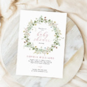 Boho Rustic Wildflower Baby shower Uitnodiging