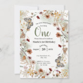 Boho Rustic Wildflower Bloemen Baby Verjaardag Kaart (Voorkant)