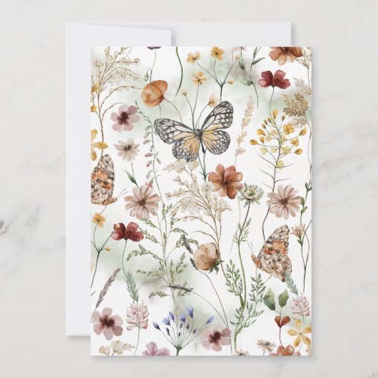 Boho Rustic Wildflower Bloemen Baby Verjaardag Kaart (Achterkant)