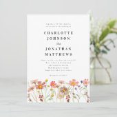 Boho Rustic Wildflower Bloemen Kaart (Staand voorkant)