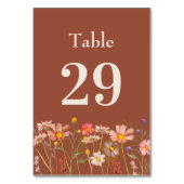 Boho Rustic Wildflower Bloemen Verbrand Sinaasappe Kaart (Voorkant)